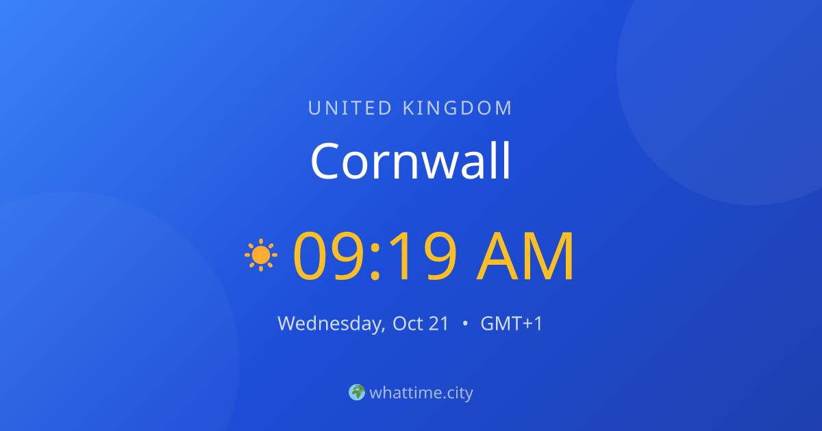Current Time in Cornwall — GMT/BST | whattime.city