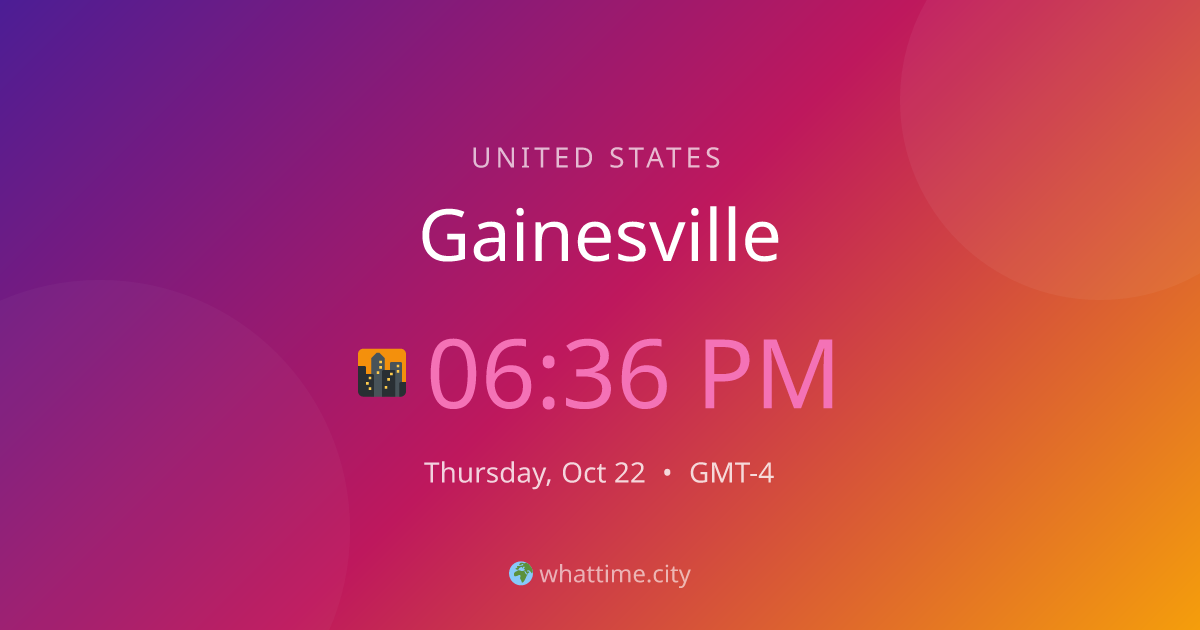 Current Time in Gainesville, FL Now | whattime.city
