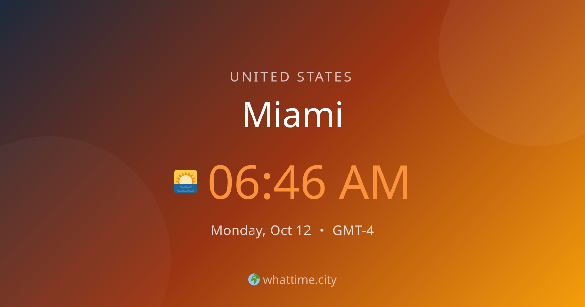 Current Time in Miami — EST/EDT | whattime.city