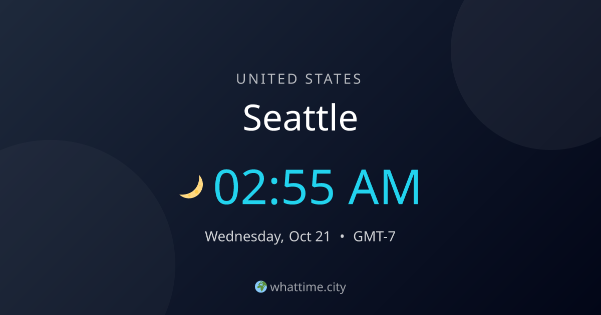 Current Time in Seattle — PST/PDT | whattime.city
