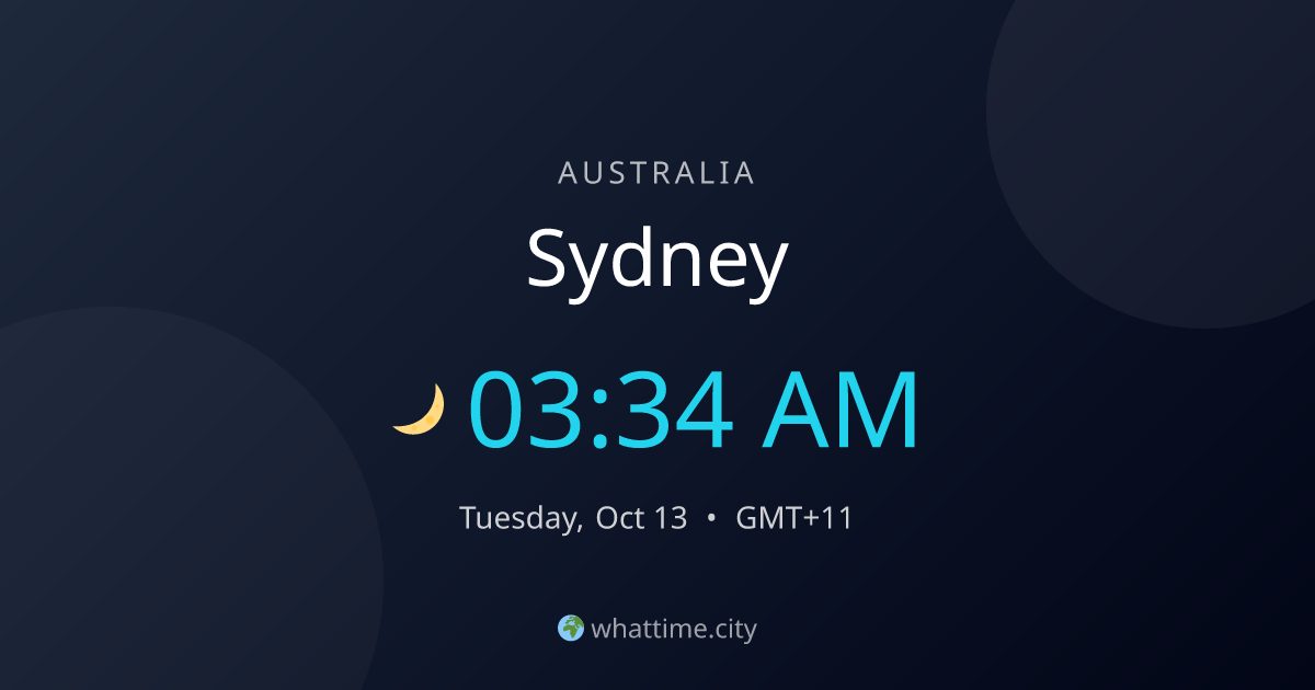 Current Time in Sydney — AEST/AEDT | whattime.city